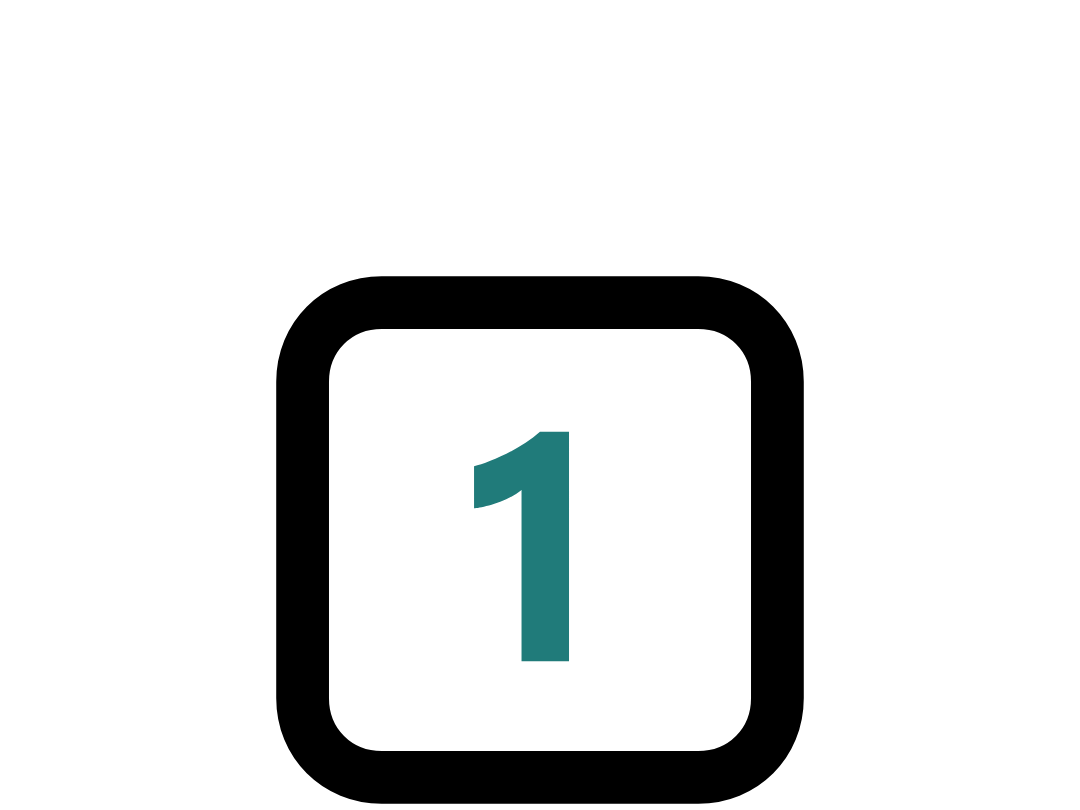 Number '1' inside a square with rounded corners on a white background